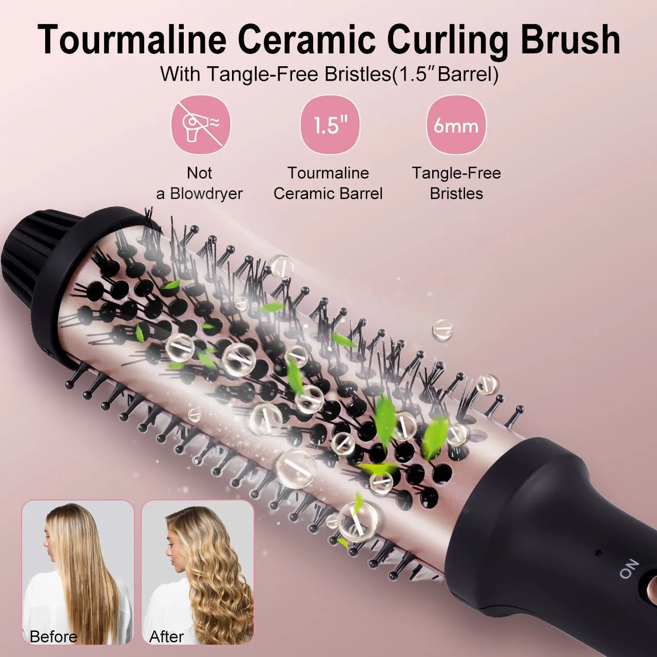Electric Curling Comb | Heat-Resistant Styling Brush for Long & Short Hair | Inner Curl