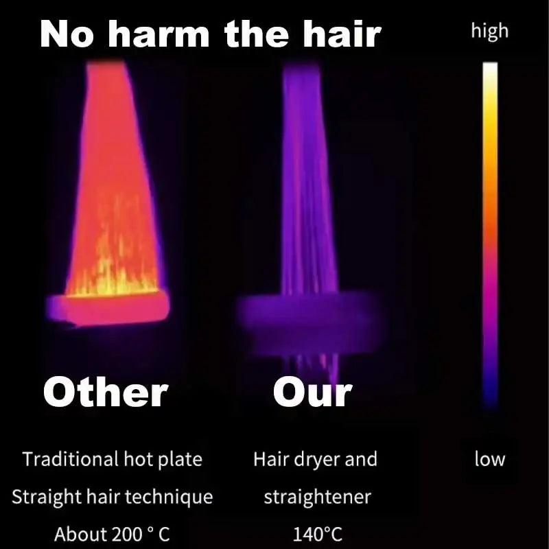 Pro 2-in-1 Hair Dryer & Straightener | Negative Ion | Long-Lasting Style | Wet & Dry Use