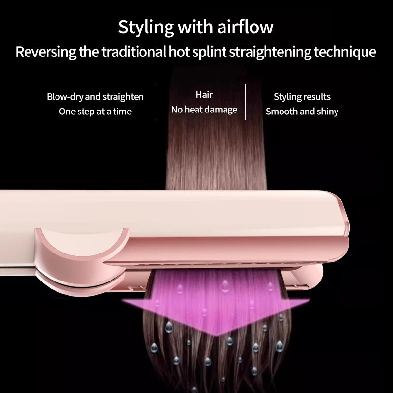 2-in-1 Hair Dryer & Straightener | Dual Heat Negative Ion Styler | Fast Dry | Travel & Home Use
