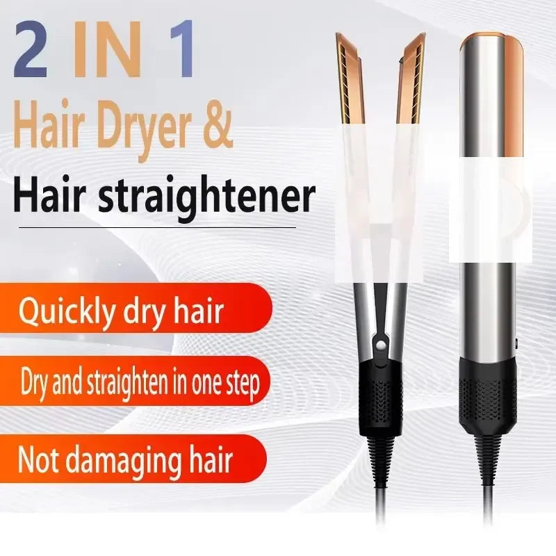 Pro 2-in-1 Hair Dryer & Straightener | Negative Ion | Long-Lasting Style | Wet & Dry Use