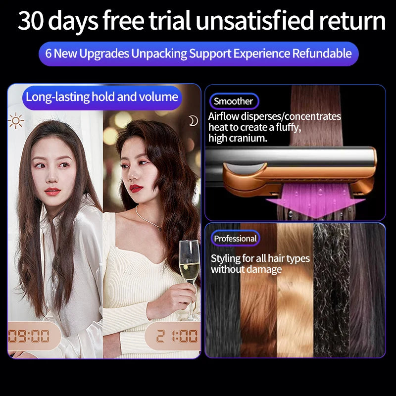 2-in-1 Hair Dryer & Straightener | Dual Heat Negative Ion Styler | Fast Dry | Travel & Home Use